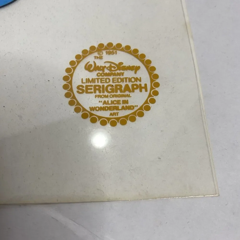Vintage 1951 Disney Alice In Wonderland Limited Edition seigraph  w/ Seal